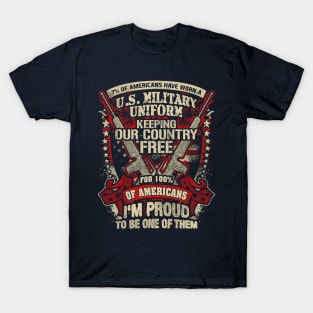 Proud US Veterans T Shirt | 7% of Americans T-Shirt
